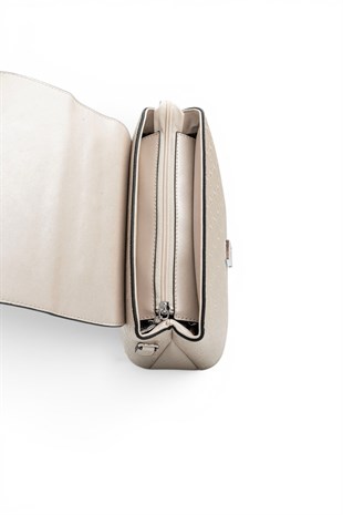 Silver Polo Bej - Bej Logolu Kadın Çapraz Çanta SP838