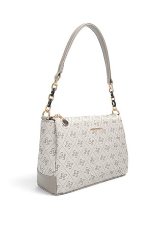 Silver Polo A.Gri - Gri Monogram Kadın Çapraz Çanta SP910