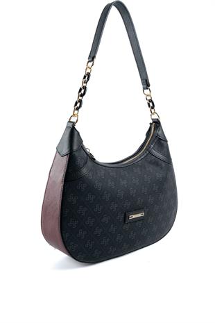 Silver & Polo Siyah Bordo SP1255 Kadın Omuz Çantası