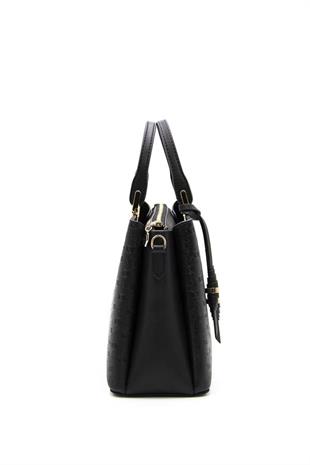 Silver & Polo SP969 Kadın El Çantası Logolu Siyah-Siyah