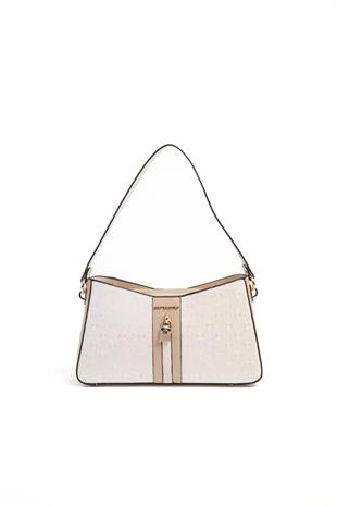 Silver & Polo SP1102 Kadın Omuz Çantası Logolu Sedef-S.Nut-Kemik