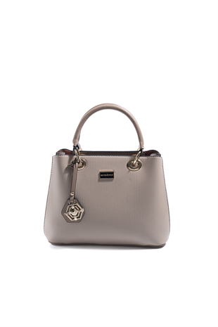 Silver & Polo SP1272 Kadın El Çantası Düz Koyu Bej-Latte