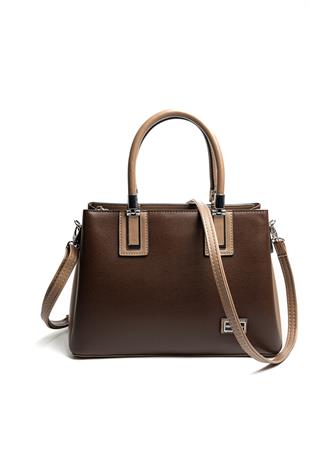 Silver & Polo SP1000 Kadın El Çantası Düz Kahve-Vizon