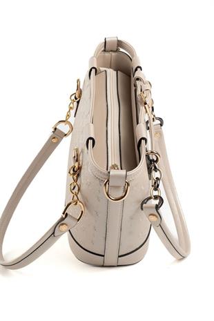Silver & Polo SP1155 Kadın El Çantası Logolu Bej-S.Bej