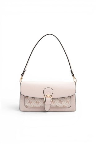 Silver Polo Pudra - M178 Pembe - Pudra Düz Kadın Omuz Çantası SP1279