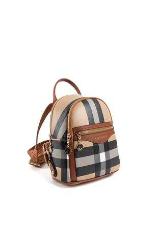 Silver & Polo Bej - Taba SP983 Kadın Sırt Çantası