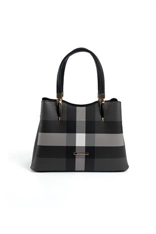 Silver & Polo SP1205 Kadın El Çantası Ekose Siyah