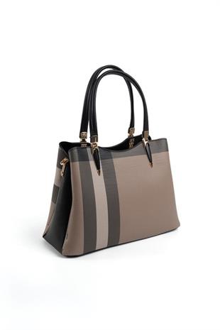Silver & Polo SP1205 Kadın El Çantası Ekose Kahve-Siyah
