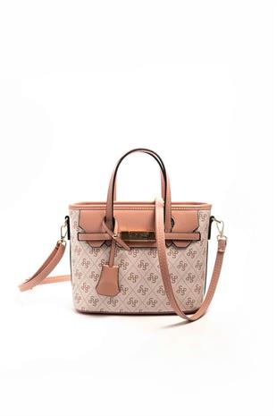 Silver & Polo SP1185 Kadın El Çantası Monogram Pembe-Somon