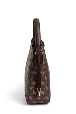 Silver Polo SP1187 Kadın Omuz Çantası Monogram Kahve-Kahve