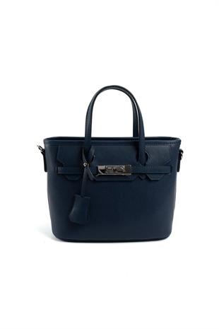 Silver & Polo SP1185 Kadın El Çantası Düz Lacivert-Lacivert