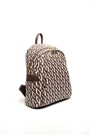 Silver & Polo SP926 Kadın Sırt Çantası Ekose Kahve