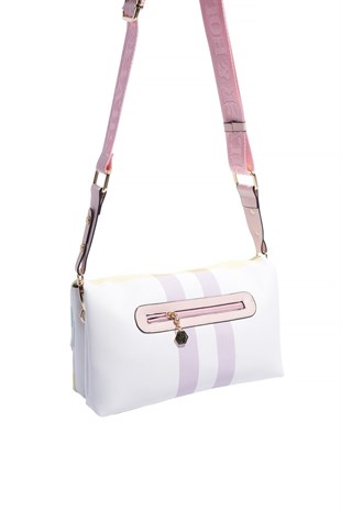 Silver & Polo SP1278 Kadın Çapraz Çanta Ekose Lila-Pembe