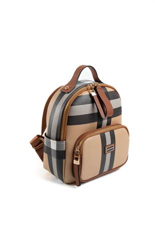 Silver & Polo Bej - Taba SP1130 Kadın Sırt Çantası