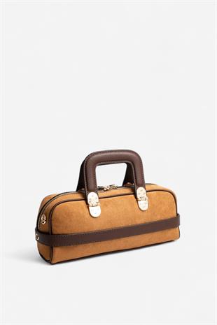 Silver & Polo SP1258 Kadın El Çantası Süet Taba-Kahve