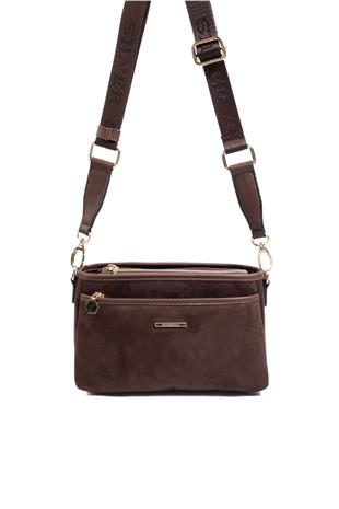 Silver & Polo SP1184 Kadın Çapraz Çanta Süet Kahve