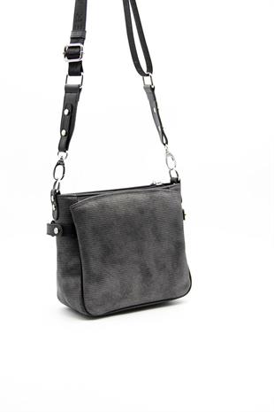 Silver & Polo SP884 Kadın Çapraz Çanta Petek M.Gümüş-Siyah