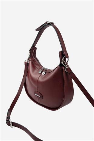Silver Polo SP1263 Kadın Omuz Çantası Düz Bordo-Bordo