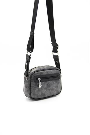 Silver & Polo SP1111 Kadın Çapraz Çanta Petek M.Gümüş-Siyah