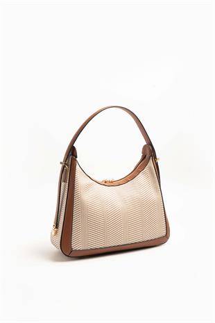 Silver & Polo Bej - Taba SP1187 Kadın Omuz Çantası