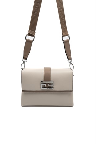 Silver & Polo SP1009 Kadın Çapraz Çanta Düz Bej-Latte