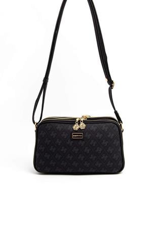 Silver & Polo SP899 Kadın Çapraz Çanta Monogram Siyah