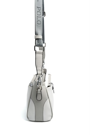 Silver & Polo SP1273 Kadın Çapraz Çanta Düz Beyaz-A.Gri