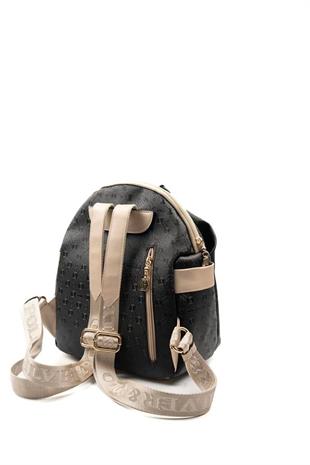 Silver & Polo SP771 Kadın Sırt Çantası Logolu Siyah-S.Nut