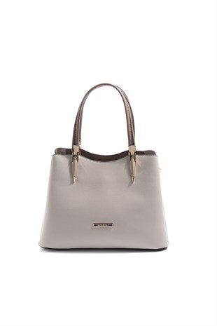 Silver & Polo SP1205 Kadın El Çantası Düz Bej-Latte