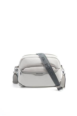 Silver & Polo SP1201 Kadın Çapraz Çanta Petek Beyaz-A.Gri