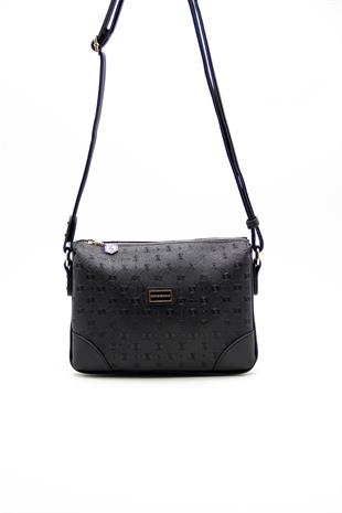 Silver & Polo SP784 Kadın Çapraz Çanta Logolu Siyah-Siyah