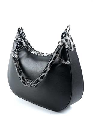 Silver & Polo Leopar Siyah SP1255 Kadın Omuz Çantası