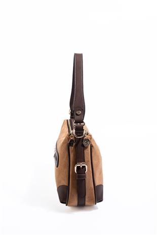 Silver & Polo SP1269 Kadın Omuz Çantası Süet Taba-Kahve