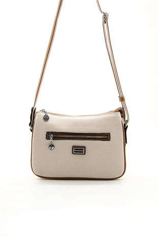 Silver & Polo SP818 Kadın Çapraz Çanta Petek Bej-A.Taba