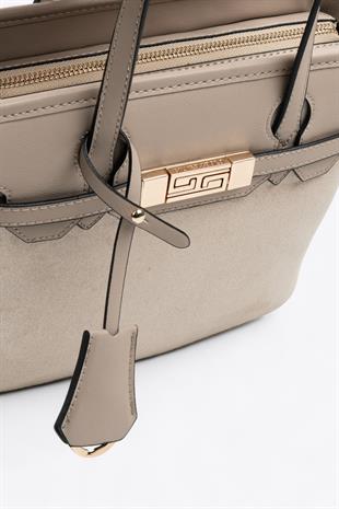 Silver & Polo SP1185 Kadın El Çantası Bej-Kum