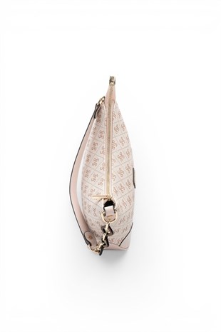 Silver Polo Pembe - Pudra Monogram Kadın Omuz Çantası SP1277
