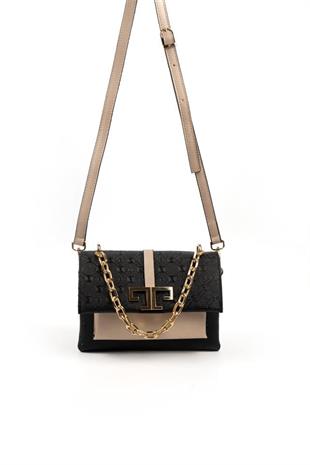 Silver & Polo SP1148 Kadın Çapraz Çanta Logolu Siyah-S.Nut