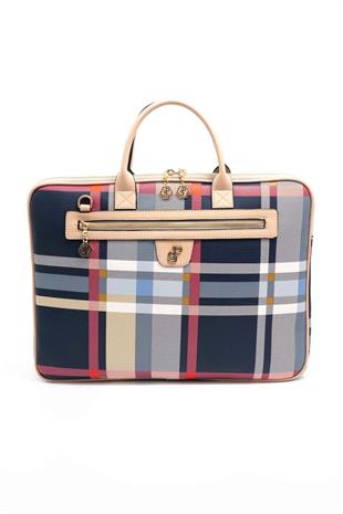 Silver & Polo SP1175 Kadın Laptop & Evrak Çantası Ekose Laci-Ten