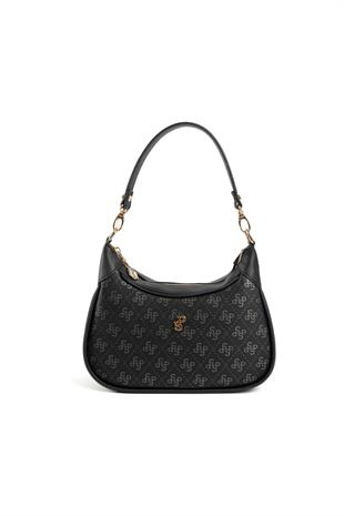 Silver & Polo Siyah - Platin SP1180 Kadın Omuz Çantası
