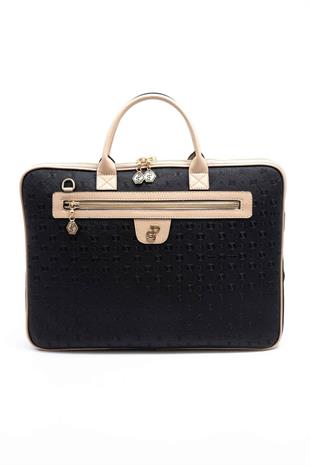 Silver & Polo SP1175 Kadın Laptop & Evrak Çantası Logolu Siyah-S.Nut