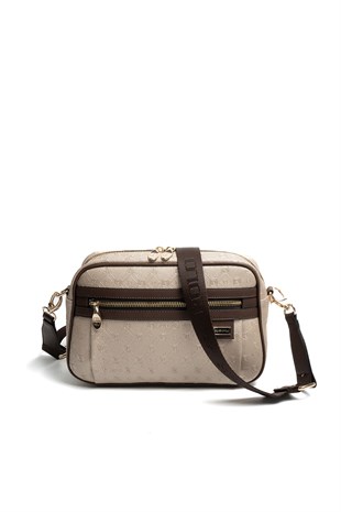 Silver & Polo SP1280 Kadın Çapraz Çanta Logolu Nut-Kahve