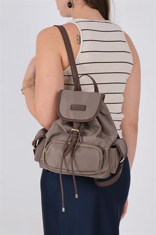 1207 Kadın Sırt Çantası  Kum-Kahve