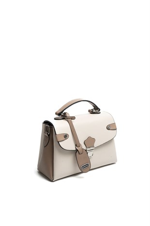 Silver & Polo SP1159 Kadın El Çantası Düz Bej-Latte