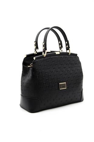 Silver & Polo SP706 Kadın El Çantası Logolu Siyah-Siyah