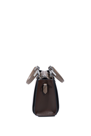 Silver & Polo SP1133 Kadın El Çantası Düz Kahve-Vizon
