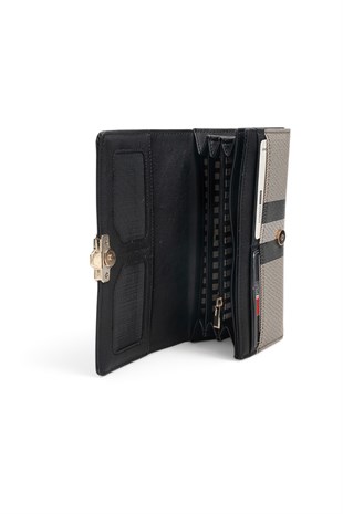 Silver & Polo SP979 Kadın Cüzdan & Kartlık Ekose Kahve-Siyah