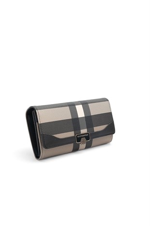 Silver & Polo SP979 Kadın Cüzdan & Kartlık Ekose Kahve-Siyah
