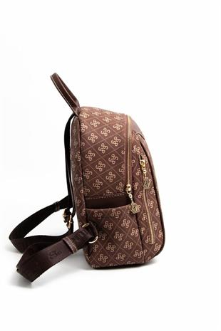 Silver & Polo SP906 Kadın Sırt Çantası Monogram Kahve