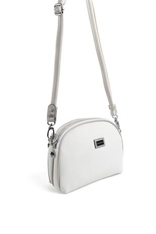 Silver & Polo SP765 Kadın Çapraz Çanta Petek Beyaz-A.Gri