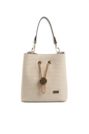 Silver & Polo SP967 Kadın Çapraz Çanta King Desen Kum-Kum Beji